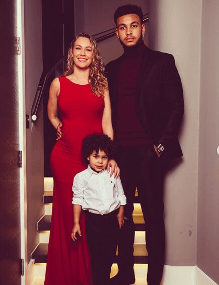 Family Picture, Noah King, Father Joshua King And Mother Magdalena Temre Together In Christmas